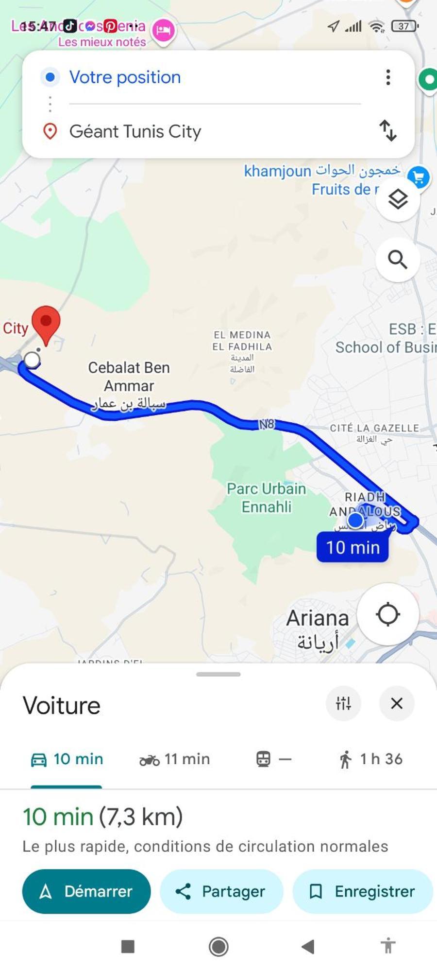 Etage De Villa Avec Jardin, Pres De L'Aireport Et Parking Prive Ariana Εξωτερικό φωτογραφία